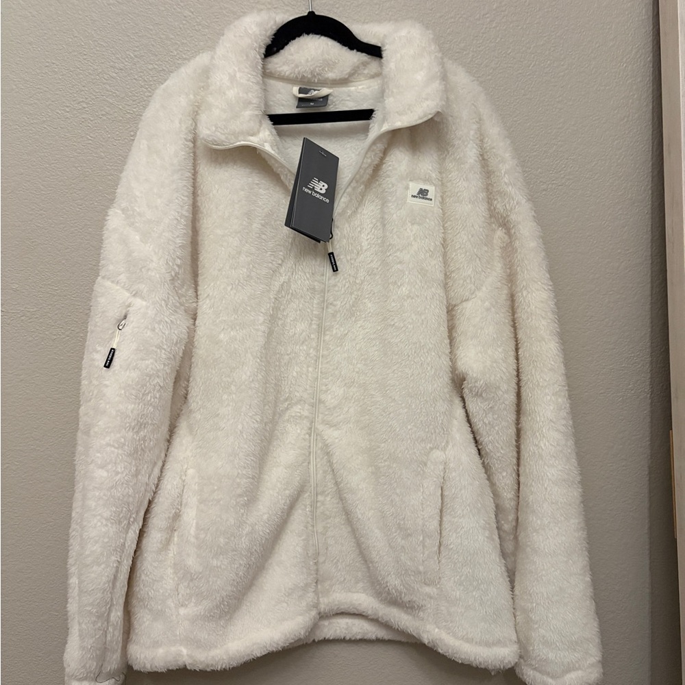New Balance Women's Cream Teddy Jacket